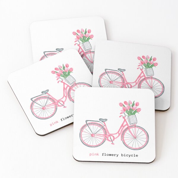 Item preview, pink flowery bicycle T-shirt designed and sold by AuthenticoStore.