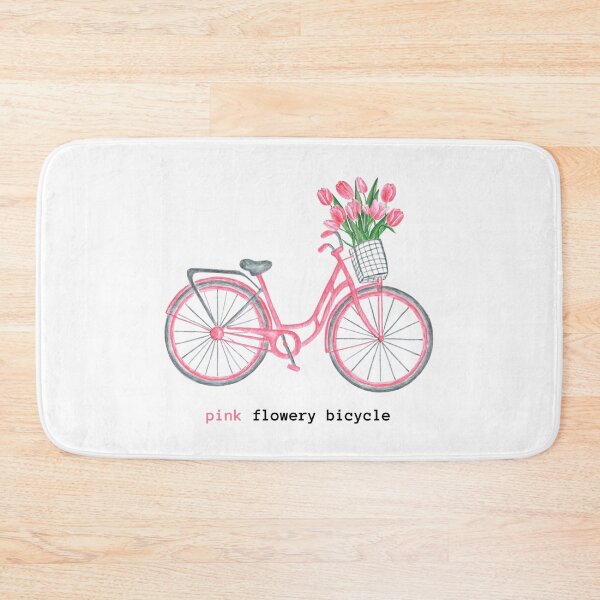 Item preview, pink flowery bicycle T-shirt designed and sold by AuthenticoStore.