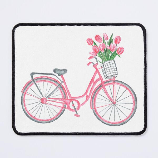 Item preview, pink flowery bicycle T-shirt designed and sold by AuthenticoStore.