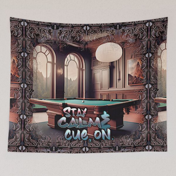 Item preview, Stay calm and cue on (billiards) designed and sold by jeremy burt.