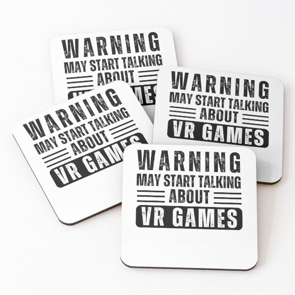 Item preview, Warning May Start Talking About VR Games Quote Text Minimalist Metaverse Headset designed and sold by DadJokeDescript.