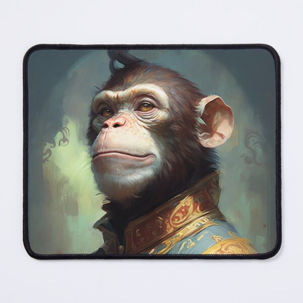 Item preview, CHIMPANZEE Portrait, Pet Portrait Royal, Renaissance Animal Painting,  Pet Lover Gif, AI art, Print Art designed and sold by XIX361ART.