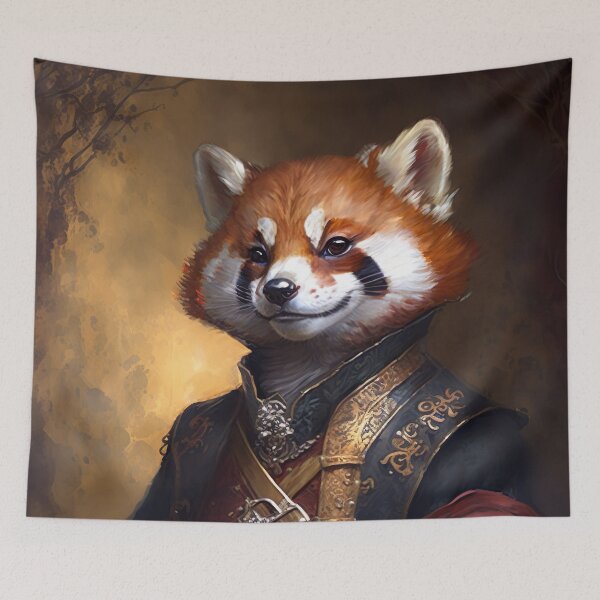 Aperçu de l'œuvre RED PANDA Portrait, Pet Portrait Royal, Renaissance Animal Painting, Pet Lover Gif, AI art, Print Art créée et vendue par XIX361ART.