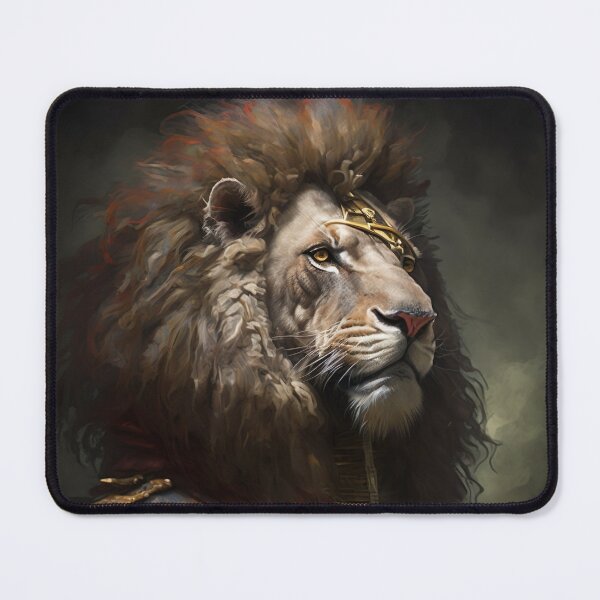 Item preview, LION Portrait, Imperial Pet Portrait, Renaissance Animal Painting,  Pet Lover Gif, AI art, Print Art designed and sold by XIX361ART.
