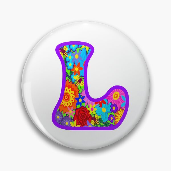 Item preview, Purple Purple Floral Alphabet Letter L – Colorful Boho Psychedelic Flower Typography Art designed and sold by Vividality.