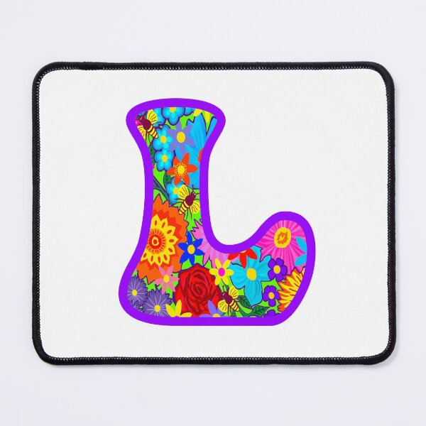 Item preview, Purple Purple Floral Alphabet Letter L – Colorful Boho Psychedelic Flower Typography Art designed and sold by Vividality.
