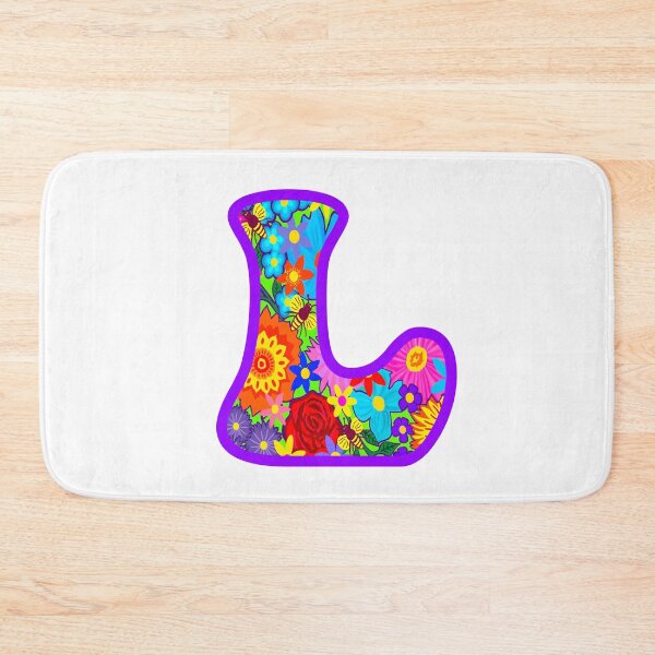 Item preview, Purple Purple Floral Alphabet Letter L – Colorful Boho Psychedelic Flower Typography Art designed and sold by Vividality.