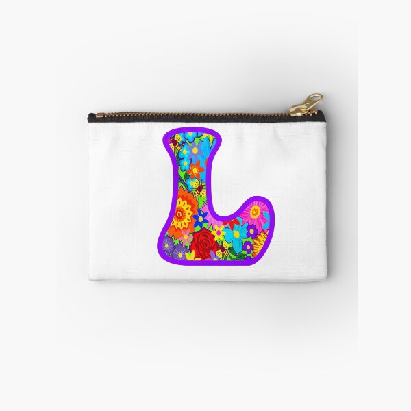 Item preview, Purple Purple Floral Alphabet Letter L – Colorful Boho Psychedelic Flower Typography Art designed and sold by Vividality.