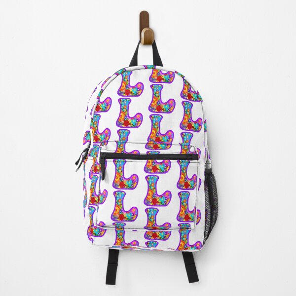 Item preview, Purple Purple Floral Alphabet Letter L – Colorful Boho Psychedelic Flower Typography Art designed and sold by Vividality.