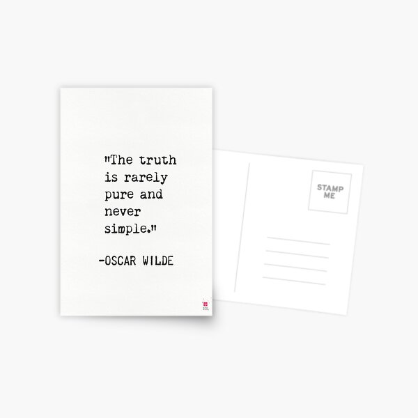 BIBLIOPHILIA PRINTED POSTCARD ~ /'AN IDEA THAT IS NOT DANGEROUS.../' ~ OSCAR WILDE