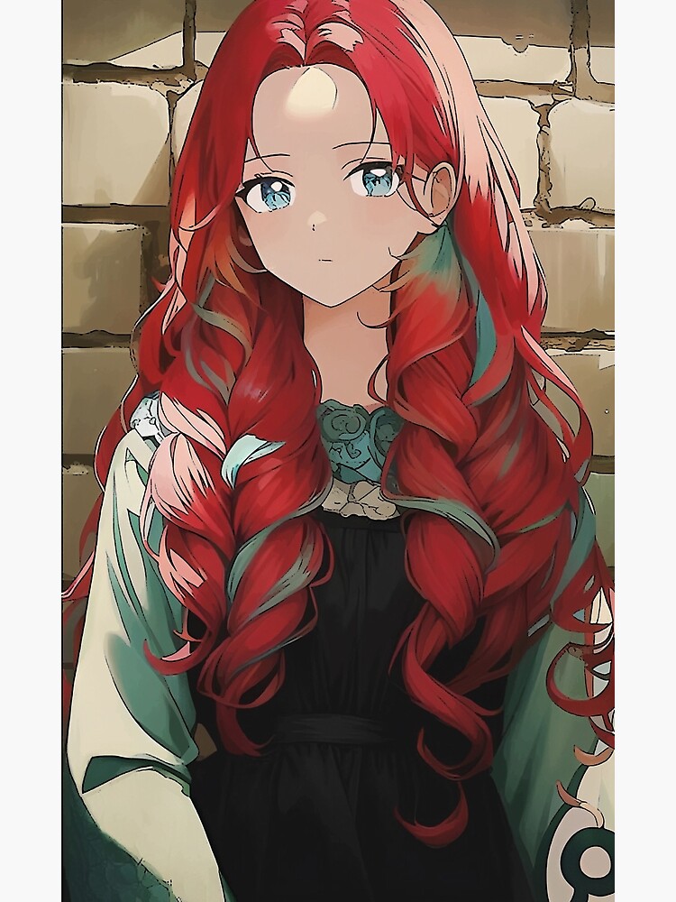 Curly hair anime woman