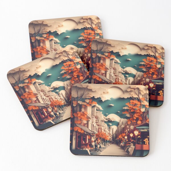 Item preview, City Street in Paper art style designed and sold by FormFinder.