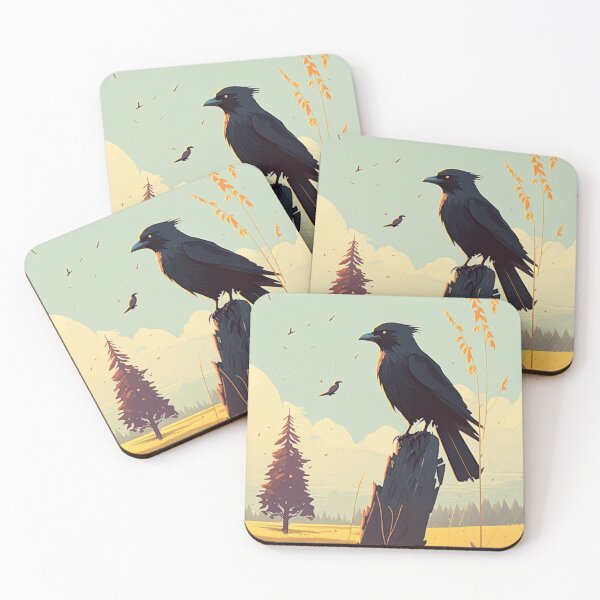 Item preview, Autumn Crow on Fencepost designed and sold by Organic Creeps.