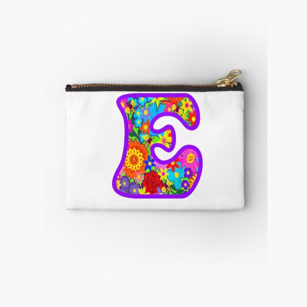 Item preview, Purple Purple Floral Alphabet Letter E – Colorful Boho Psychedelic Flower Typography Art designed and sold by Vividality.