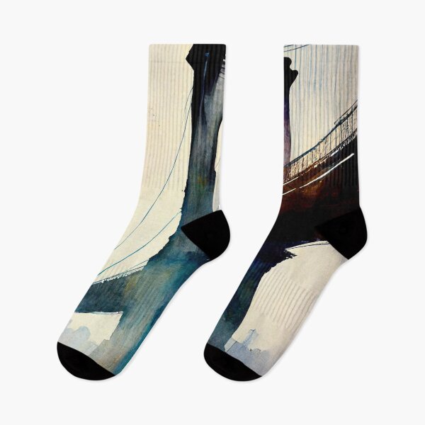 Item preview, Minimalist Watercolor of the Brooklyn Bridge designed and sold by artefacta.