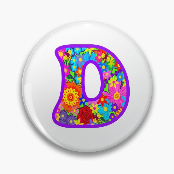 Item preview, Purple Purple Floral Alphabet Letter D – Colorful Boho Psychedelic Flower Typography Art designed and sold by Vividality.