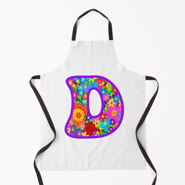 Artikelvorschau, Lila Lila Blumenalphabet Buchstabe D – Bunte Boho Psychedelic Flower Typography Art entworfen und verkauft von Vividality.