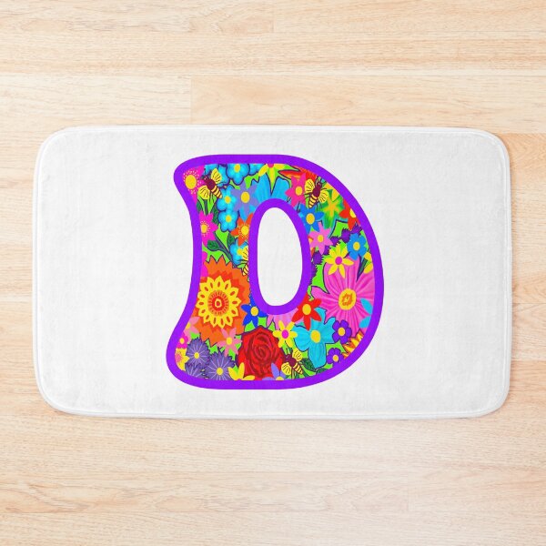 Item preview, Purple Purple Floral Alphabet Letter D – Colorful Boho Psychedelic Flower Typography Art designed and sold by Vividality.