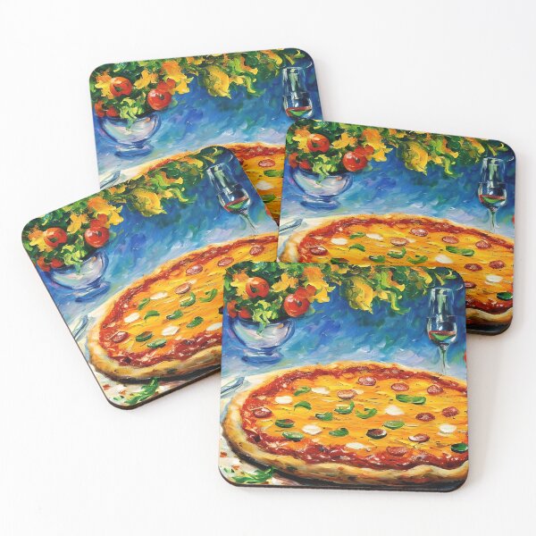 Item preview, Impressionistic Pizza Still-Life designed and sold by JoanNinjaHen.