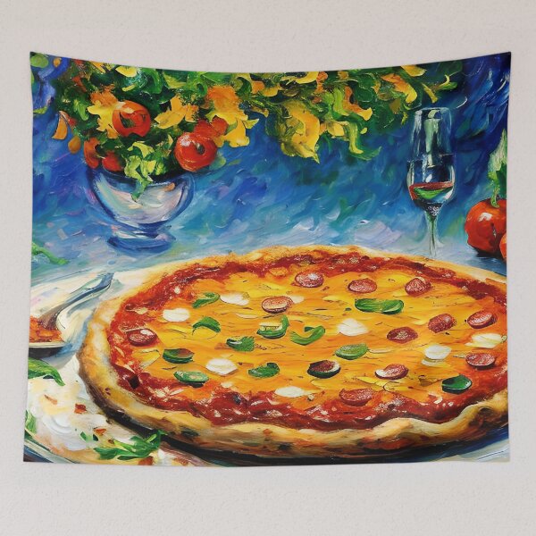 Artikelvorschau, Impressionistisches Pizza-Stillleben entworfen und verkauft von JoanNinjaHen.