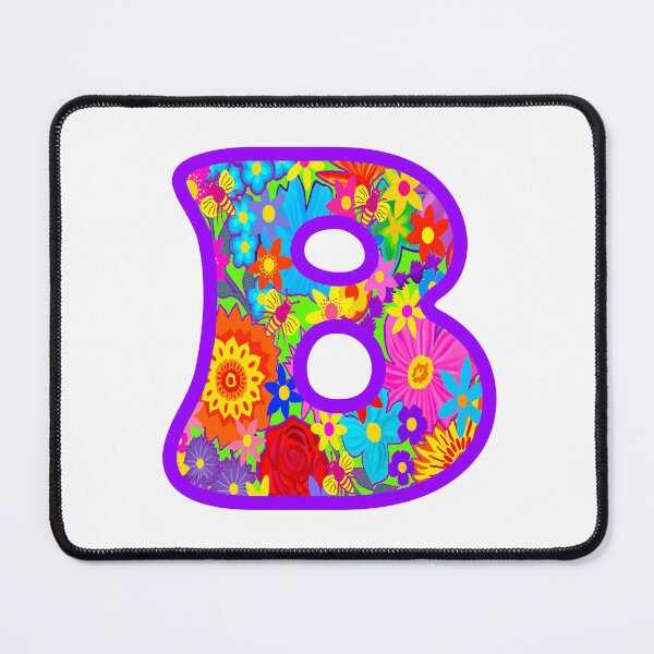 Item preview, Purple Floral Alphabet Letter B– Colorful Boho Psychedelic Flower Typography Art designed and sold by Vividality.