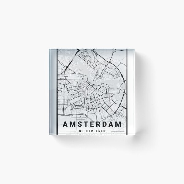 Item preview, Amsterdam black and white city map designed and sold by More than Myriad.