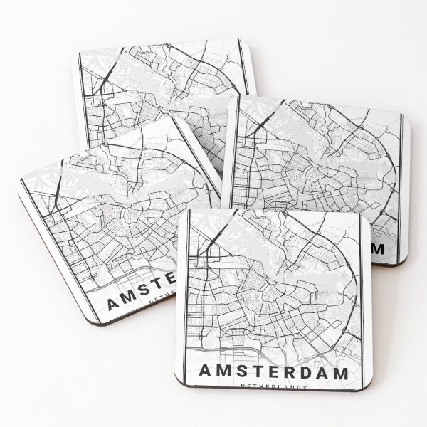 Item preview, Amsterdam black and white city map designed and sold by More than Myriad.