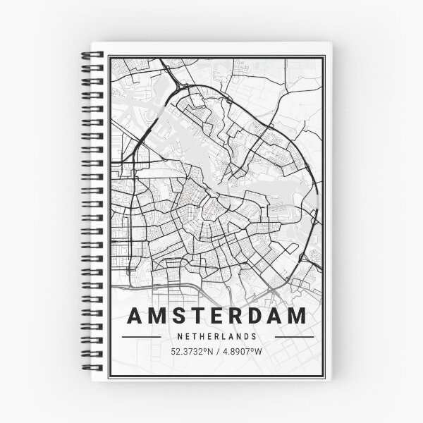 Item preview, Amsterdam black and white city map designed and sold by More than Myriad.