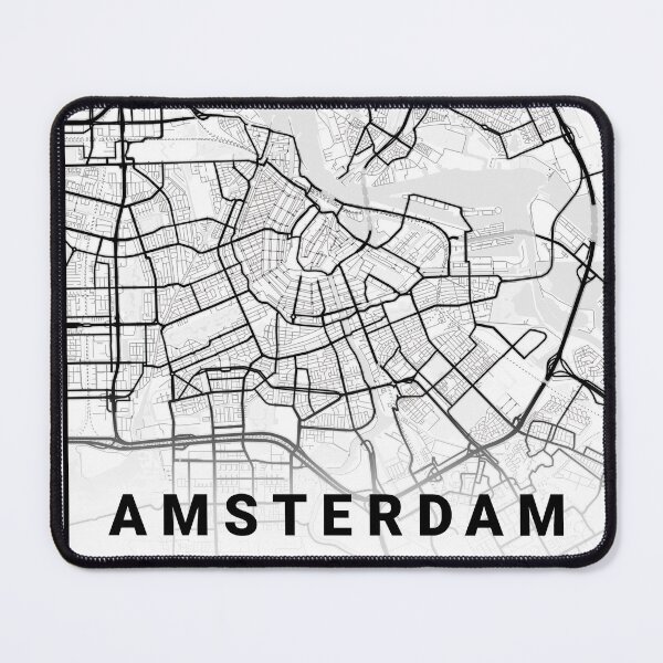 Item preview, Amsterdam black and white city map designed and sold by More than Myriad.