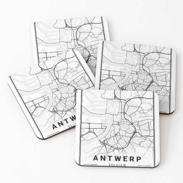 Item preview, Antwerp black and white city map designed and sold by More than Myriad.