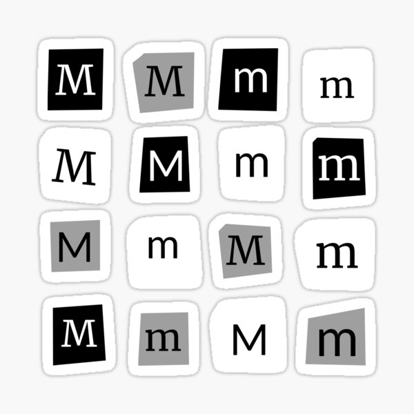 Vista previa del artículo con la obra «Conjunto de recortes de periódico letra M», diseñado y vendido por Words-Artist.