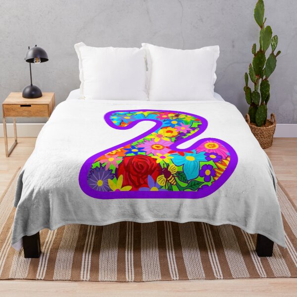 Item preview, Purple Psychedelic Floral Number 2 | Colorful Birthday Art designed and sold by Vividality.