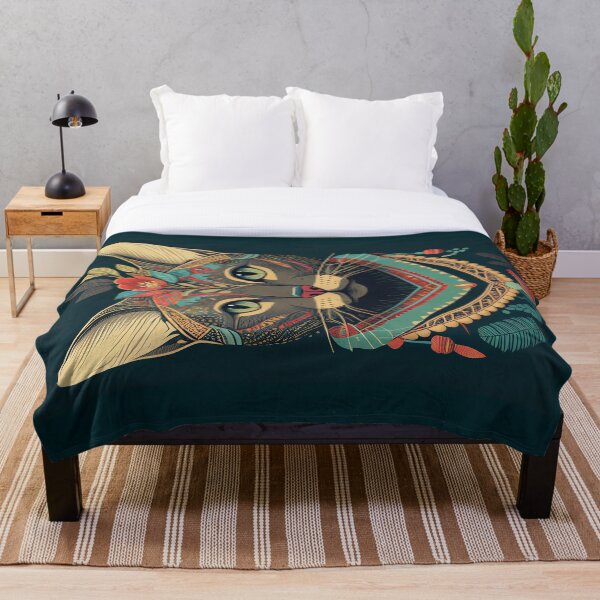 Aperçu de l'œuvre Boho Cat 15 Abstract Art Print Peinture Décoration murale créée et vendue par winterkitty88.