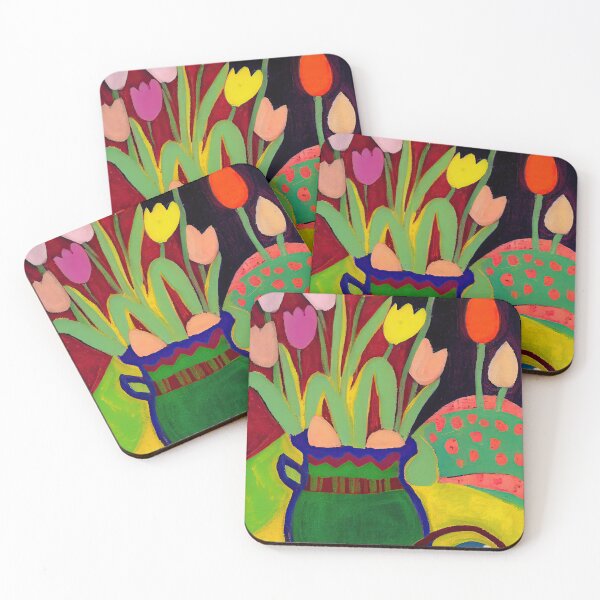 Item preview, Colorful Tulips in Vase Easter Painting designed and sold by PixelView Media.