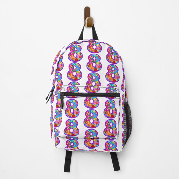 Item preview, Purple Psychedelic Floral Number 8 | Colorful Birthday Art designed and sold by Vividality.