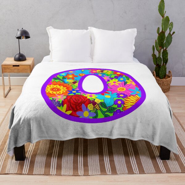 Item preview, Purple Psychedelic Floral Number 0 | Colorful Birthday Art designed and sold by Vividality.