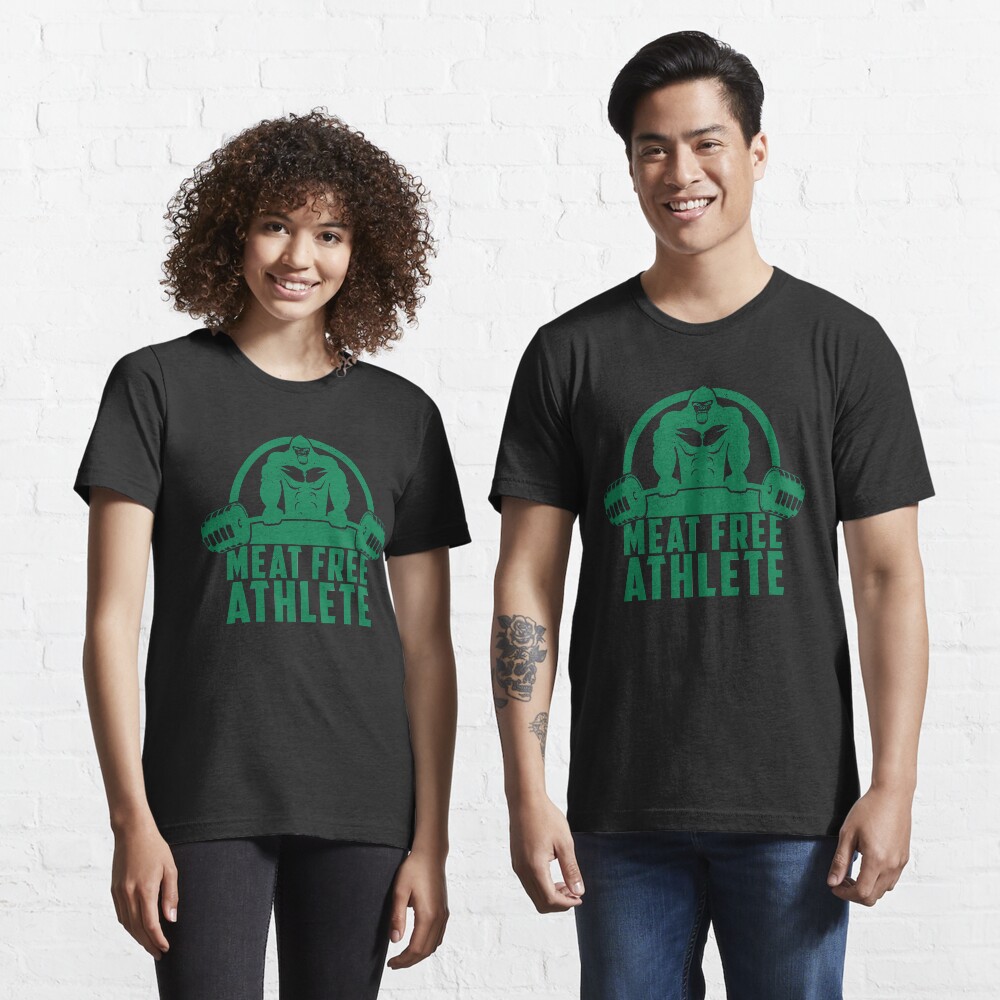 Meat Free Athlete Vegan Gorilla - Funny Workout Quote Gift Essential T-Shirt