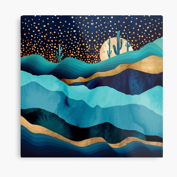 Indigo Desert Night Metal Print