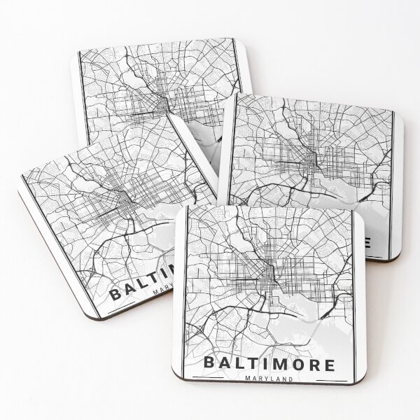 Item preview, Baltimore black and white map designed and sold by More than Myriad.
