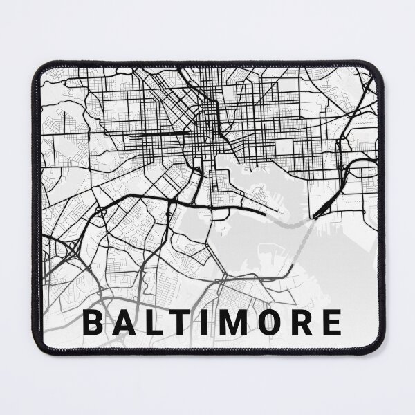 Item preview, Baltimore black and white map designed and sold by More than Myriad.