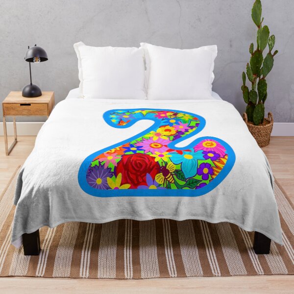 Item preview, Blue Psychedelic Floral Number 2 | Colorful Birthday Art designed and sold by Vividality.