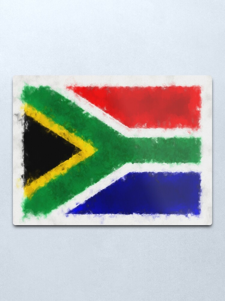 Alternate view of South Africa Flag Reworked No. 66, Series 5 Metal Print