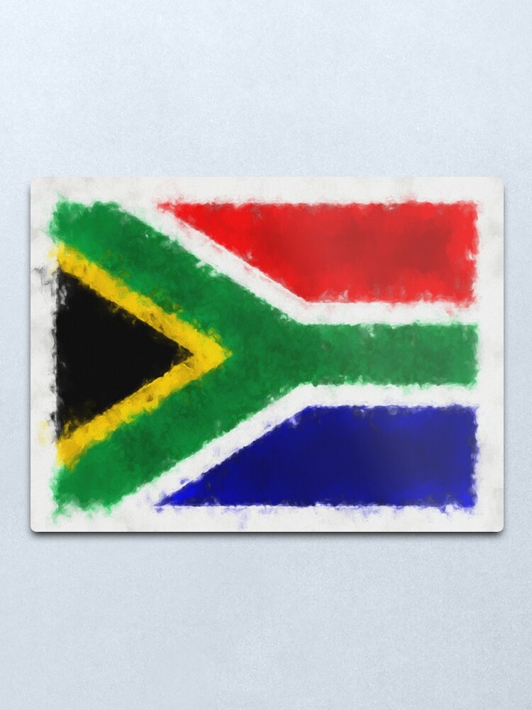 Alternate view of South Africa Flag Reworked No. 66, Series 5 Metal Print