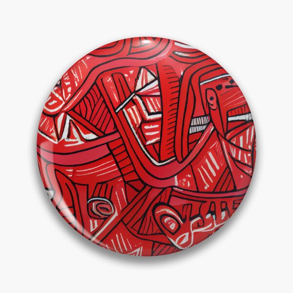 Item preview, Vibrant Drawn Red Eclectic Pattern Digital Painting designed and sold by CodeAndColors.