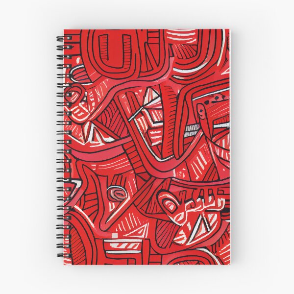 Item preview, Vibrant Drawn Red Eclectic Pattern Digital Painting designed and sold by CodeAndColors.
