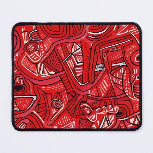 Item preview, Vibrant Drawn Red Eclectic Pattern Digital Painting designed and sold by CodeAndColors.
