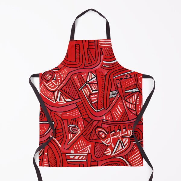 Item preview, Vibrant Drawn Red Eclectic Pattern Digital Painting designed and sold by CodeAndColors.