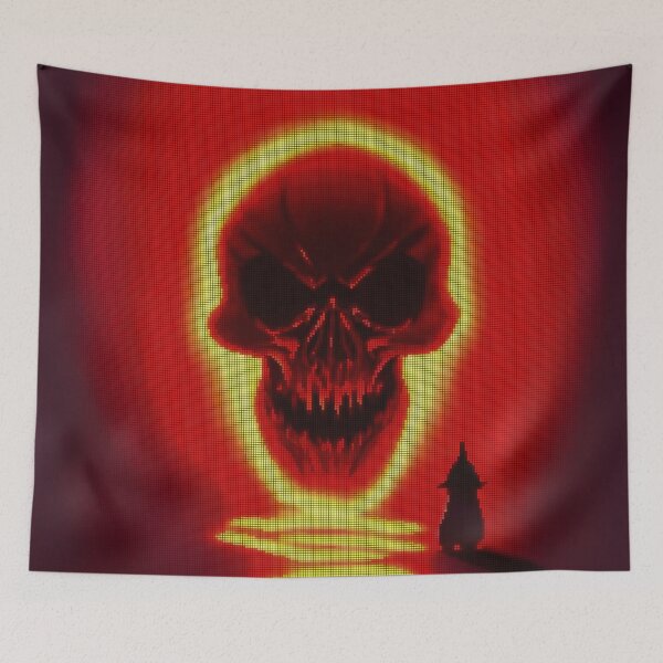 Item preview, Flaming Glowing Skull 8-bit Pixel Art designed and sold by PixelDripped.