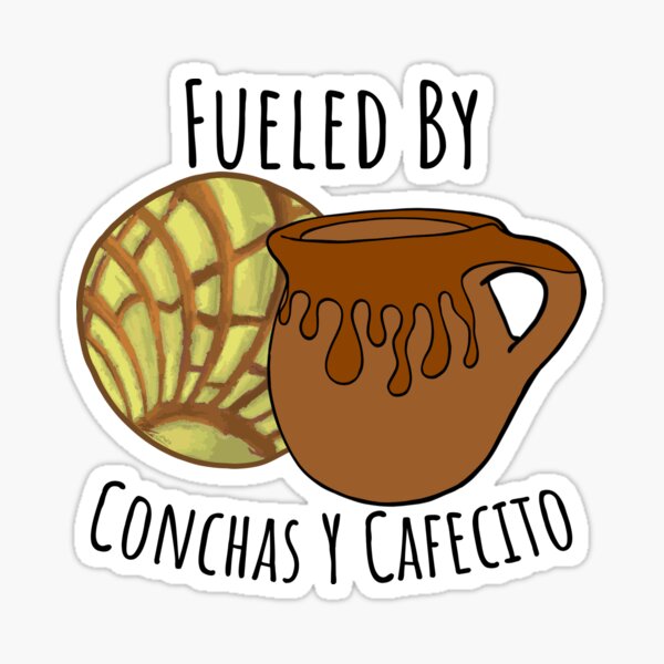 Fueled By Conchas Y Cafecito - Yellow Brown Sticker
