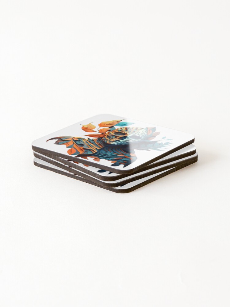 Thumbnail 4 of 5, Coasters (Set of 4), Skeleton designed and sold by DesignBox-.